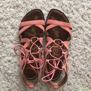 Sam Edelman Tie Sandals Peachy Pink